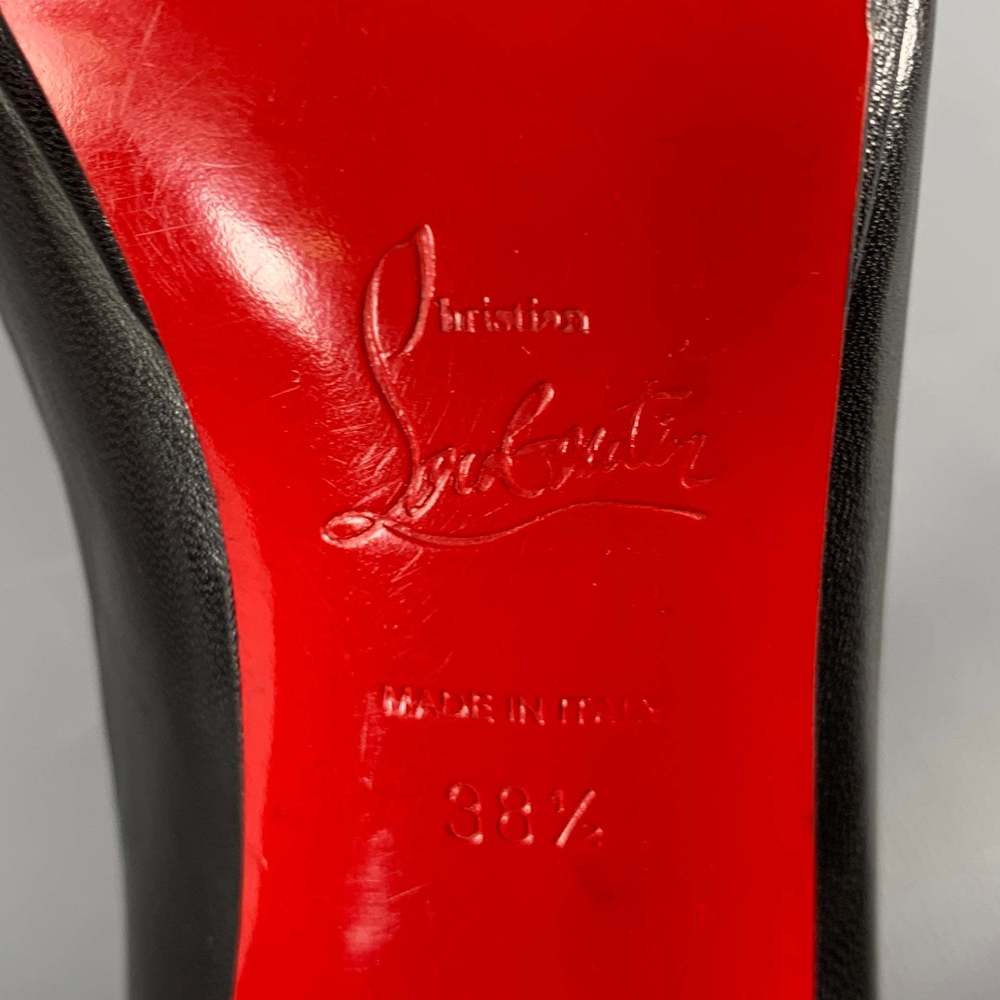 CHRISTIAN LOUBOUTIN Black Leather Platform Pumps - Picture 8 of 9